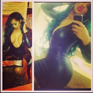 Deelishis-Dyes-Hair-Busting-Out-Her-Dress